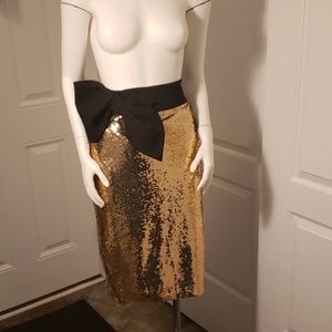 New IMNYC Gold Sequins pencil skirt size xs